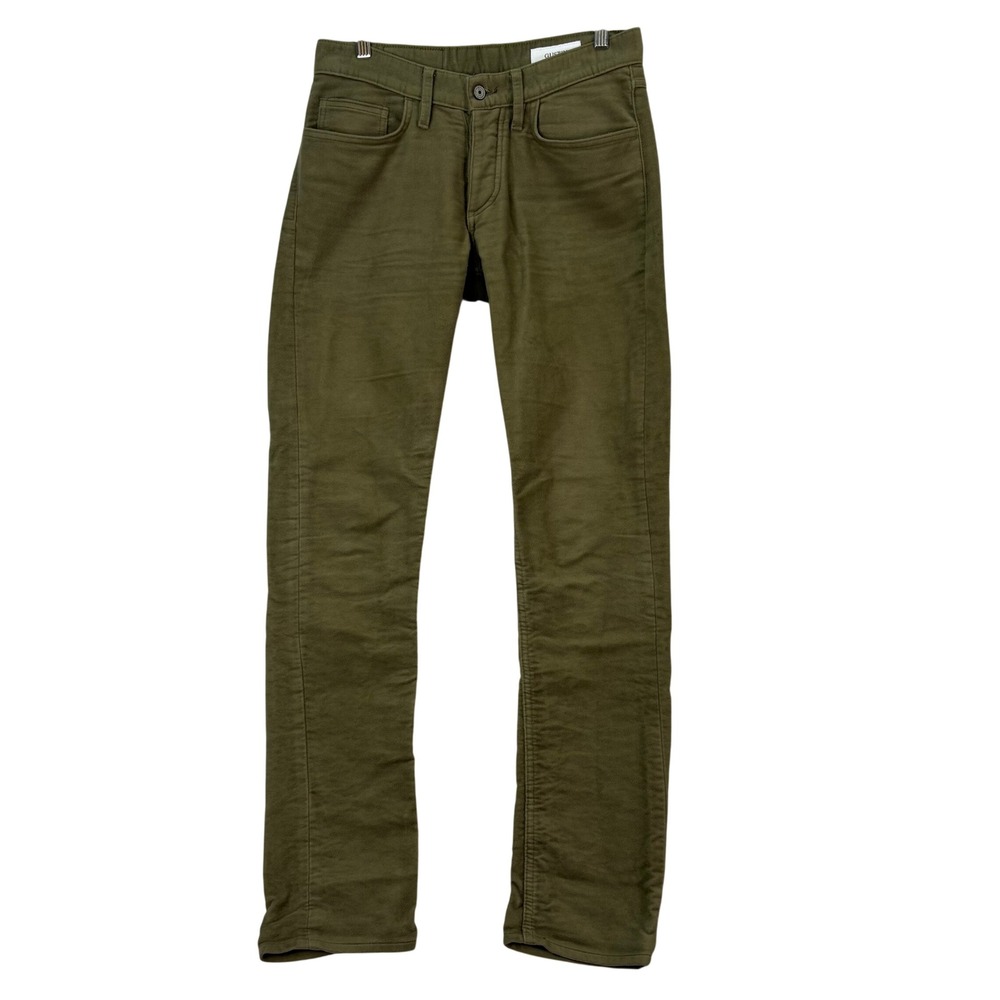 Gustin Olive Green Slim Fit Moleskin Pants Mens 31x33 Button Fly Rugged Workwear